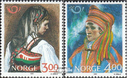 Norwegen 1017-1018 (kompl.Ausg.) Postfrisch 1989 Volkstrachten - Unused Stamps