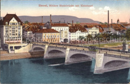 11755106 Basel BS Mittlere Rheinbruecke Mit Kleinbasel Strassenbahn Basel BS - Sonstige & Ohne Zuordnung