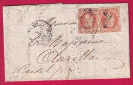 N°31 X2 PARIS ETOILE 2 R ST LAZARE POUR AURILLAC CANTAL LETTRE - 1849-1876: Période Classique