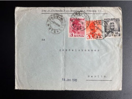 ROMANIA ROMINA 1940 LETTER TARGU MURES TO BERLIN 09-01-1940 ROEMENIE RUMANIEN - Storia Postale