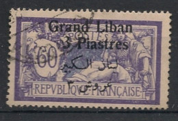 GRAND LIBAN - 1924-25 - N°YT. 33 - Type Merson 3pi Sur 60c Violet - Oblitéré / Used - Gebraucht