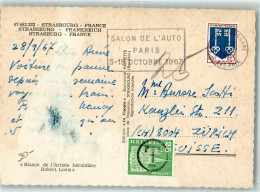 39370511 - Taxe Nachgebuehr 25 Rappen Destination Frankreich Schweiz Werbestempel Salon De LAuto Paris 1967 - Otros & Sin Clasificación