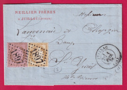 N°54 55 GC1897 JUILLAC CORREZE POUR ST YRIEX HAUTE VIENNE LETTRE - 1849-1876: Klassik