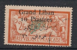 GRAND LIBAN - 1924-25 - N°YT. 37 - Type Merson 10pi Sur 2f Orange - Oblitéré / Used - Oblitérés