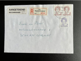 NETHERLANDS 1996 REGISTERED LETTER TIEL WAARDENBURGLAAN TO UTRECHT 26-04-1996 NEDERLAND AANGETEKEND - Cartas & Documentos