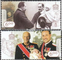 Norwegen 1556-1557 (kompl.Ausg.) Postfrisch 2005 100 Jahre Königshaus - Unused Stamps