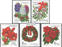 Schweden 2084-2088 (kompl.Ausg.) Postfrisch 1998 Weihnachtsblumen - Nuovi