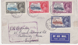 Gambia Air Mail Cover With Set Silver Jubilee 1933 - Gambie (...-1964)