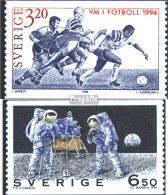 Schweden 1834-1835 (kompl.Ausg.) Postfrisch 1994 Fußball, Mondlandung - Neufs