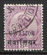 INDIA.." GWALIOR..".....KING GEROGE V..(1910-36.).....8a.........SG74a....CDS........VFU. - Gwalior