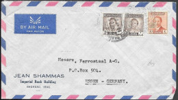 Iraq Cover To Germany 1955. Rate 44F Stamps - Iraq