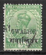 INDIA.." GWALIOR..".....KING GEROGE V..(1910-36.).....HALFa.........SG68a...........VFU. - Gwalior