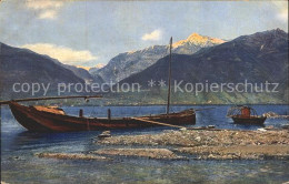 11747697 Vira Locarno Kuenstlerkarte Boot Lago Maggiore  - Other & Unclassified