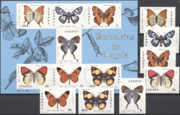 Angola 1982, Butterflies, 7val +Block - Angola