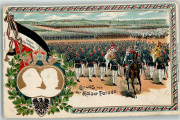 13270211 - Unser Kaiserpaar Parade Wappen Verlag Bruno Buerger U. Ottillie Nr. 7330 - Manöver