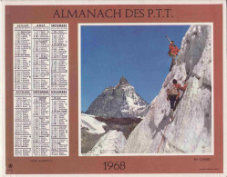 Calendrier France 1968 Vogue Ardeche En Cordee Alpinisme - Tamaño Grande : 1961-70