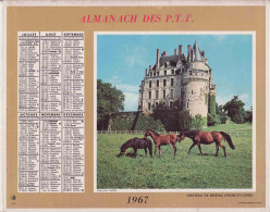 Calendrier France 1967 Chenonceaux Indre Et Loire Château De Brissac Maine Et Loire Chevaux Cheval - Formato Grande : 1961-70