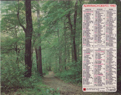 Calendrier France 1983 Cerf Solitaire Grands Bois - Tamaño Grande : 1981-90