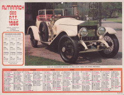 Calendrier France 1986 Corre 1901 Rolls Royce 1913 Automobile - Grand Format : 1981-90