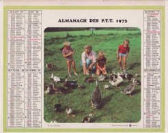 Calendrier France 1973 Frileux Agneau Mouton A La Soupe Canards - Formato Grande : 1971-80