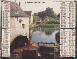 'Calendrier France 1977 Moulin De Fourges Sur L''Epte Eure Moulin Sur La Gartempe St Pierre De Maille' - Groot Formaat: 1971-80