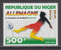 2014 Niger World Cup Football Flags Complete Set Of 1 MNH - Niger (1960-...)