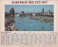 Calendrier France 1977 Bazouches Sarthe Château La Rochelle Bateaux - Groot Formaat: 1971-80