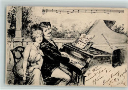 10545211 - Klavier Spinett Liebespaar Am Fluegel 1906 AK - Altri & Non Classificati