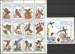 Angola 1996, Birds, 12val In BF +BF - Passereaux