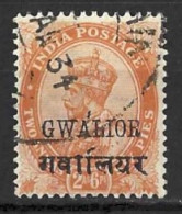 INDIA..." GWALIOR.."....KING GEORGE V...(1910-36..)......2As .6Rs........SG84.........VFU... - Gwalior