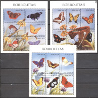 Angola 1998, Butterflies, 18val In 3BF - Angola