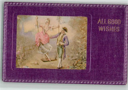 39785011 - All Good Wishes Mann Im Klassischen Gehrock Schubst Die Frau Auf Der Schaukel An Passepartout - Moda