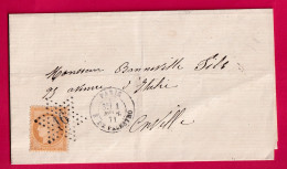 N°36 PARIS ETOILE 16 R DE PALESTRO 1ER FEV 1871 POUR PARIS MAISON BLANCHE AVENUE ITALIE RECETTES REUNIES LETTRE - 1849-1876: Période Classique