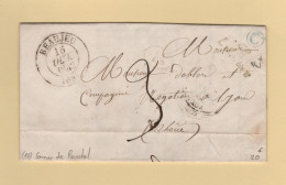 La Mure - 68 - Rhone - Cursive - Beaujeu - 1842 - Boite Rurale C (en Bleu) - Courrier De Ranchal - 1801-1848: Précurseurs XIX