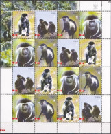 Angola 2004, WWF, Monkeys, Sheetlet - Mono