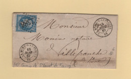 La Mure Sur Azergues - 68 - Rhone - 1867 - GC 2586 - Courrier De Saint Bonnet Le Troncy - 1849-1876: Période Classique