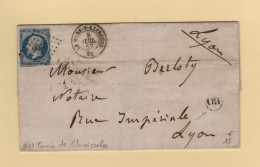 La Mure Sur Azergues - 68 - Rhone - 1857 - OR Origine Rurale - Courrier De Claveissolles - 1849-1876: Période Classique