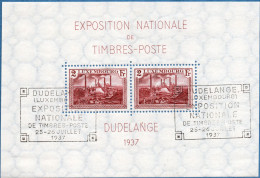 Luxemburg 1937 Düdelingen Exhibition Block Issue Exhibition Cancel, Furnaces At Esch Zur Alzette - Ongebruikt