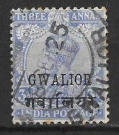 INDIA..." GWALIOR.."....KING GEORGE V...(1910-36..).....3As..........SG85.....CDS........VFU... - Gwalior