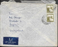 Palestine Jerusalem Cover Mailed To Switzerland 1947. 2x 20M Rate - Palestine