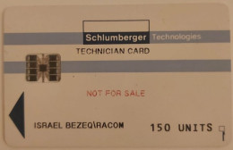 ISRAEL - Bezeq/Racom - Rare Test Technician Chip Card, Schlumberger, Perfect Condition, See Description - Israele