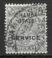 INDIA..." CHAMBA SERVICE STATE..."....KING GEORGE V...(1910-36..)..." 1913-23..".....3p......CDS.....VFU... - Chamba