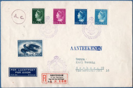 Netherlands 1940 Imperforated Queen Wilhelmina Stamps Paying Registered Dispatch To Hamburg Exhibition Cancel - Cartas & Documentos