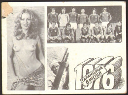 Calendar 1976 Soccer Team Hajduk Split Nice Girl Toples  Old Photo 12x9 Cm #41285 - Personnes Anonymes