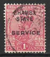 INDIA..." CHAMBA SERVICE STATE..."....KING GEORGE V...(1910-36..)......1A......SG028a.....CDS.....VFU... - Chamba