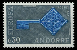 ANDORRA (FRANZ. POST) 1968 Nr 208 Postfrisch SB0EF3A - Nuevos