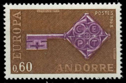 ANDORRA (FRANZ. POST) 1968 Nr 209 Postfrisch SB0EF46 - Ungebraucht
