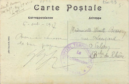 Cachet Franchise Militaire Hopital Temporaire N°10 Le Havre Sur Carte Postale Du Havre 1917 - Oorlog 1914-18