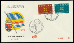 LUXEMBURG 1963 Nr 680-681 BRIEF FDC X089586 - Briefe U. Dokumente