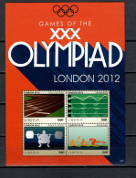 Liberia 2012 Olympic Games London, Weight Lifting, Kayaking, Swimming Etc. Sheetlet MNH - Sommer 2012: London